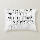 アルファベットヘブライ語枕チャート アクセントクッション (正面)