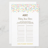 アルファベットベビーアイテム赤ちゃんシャワーゲーム印刷 (正面/裏面)
