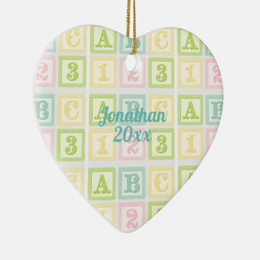 アルファベットボーイガールキープサケパーソナライズされたー名 セラミックオーナメント (右)