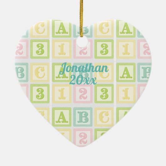 アルファベットボーイガールキープサケパーソナライズされたー名 セラミックオーナメント (裏面)