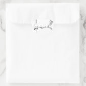 アルファベットボーン文字B ハートシール (バッグ)