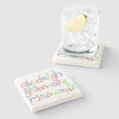 アルファベットマーブルストーンコースター ストーンコースター (横)