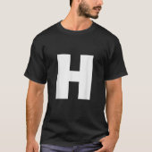 アルファベットモノグラムイニシャルH大文字 Tシャツ (正面)