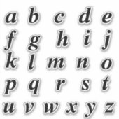 アルファベットモノグラム文字イニシャル シール (正面)