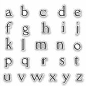 アルファベットモノグラム文字イニシャル シール (正面)