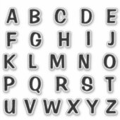 アルファベットモノグラム文字イニシャル シール (正面)