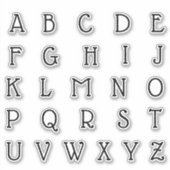 アルファベットモノグラム文字イニシャル シール (正面)