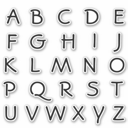 アルファベットモノグラム文字イニシャル シール (正面)