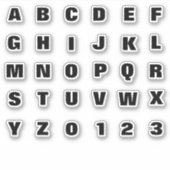 アルファベットモノグラム文字イニシャル シール (正面)