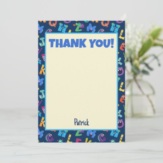 アルファベットモンスターズ誕生日パーティーABCありがとう 招待状 (スタンド正面)