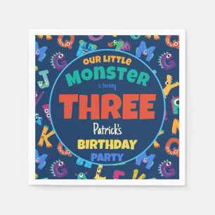 アルファベットモンスターズ誕生日リトルモンスタアドエイジ スタンダードカクテルナプキン