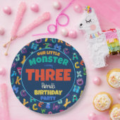 アルファベットモンスターズ誕生日リトルモンスタアドエイジ ペーパープレート (パーティー)