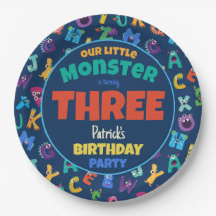 アルファベットモンスターズ誕生日リトルモンスタアドエイジ ペーパープレート