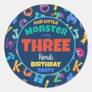 アルファベットモンスターズ誕生日リトルモンスタアドエイジ ラウンドシール