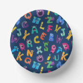 アルファベットモンスターズ誕生日リトルモンスターパターン ペーパーボウル (正面)