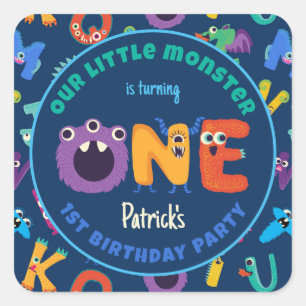 アルファベットモンスターズ1st誕生日リトルモンスター スクエアシール