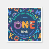 アルファベットモンスターズ1st誕生日リトルモンスター スタンダードカクテルナプキン (正面)