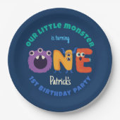 アルファベットモンスターズ1st誕生日リトルモンスター ペーパープレート (正面)