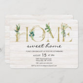 アルファベットリーフ引っ越し祝いパーティー招待状 招待状 (正面/裏面)