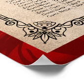 アルファベットヴィンテージ赤いバラの金ゴールドシーティングチャート ポスター (角)