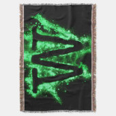 アルファベット付き文字（緑） スローブランケット (正面縦)