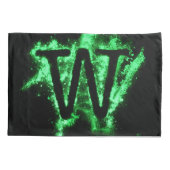 アルファベット付き文字(緑) 枕カバー (裏面)