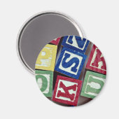 アルファベット付き木製ブロック子供へ マグネット (正面/裏面)