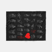 アルファベット先生アメリカの歌の言語Aslチャート フリースブランケット (正面(横))