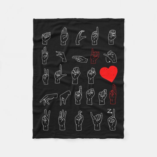 アルファベット先生アメリカの歌の言語Aslチャート フリースブランケット (正面)