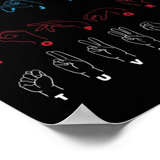 アルファベット先生アメリカの歌の言語Aslチャート ポスター (角)