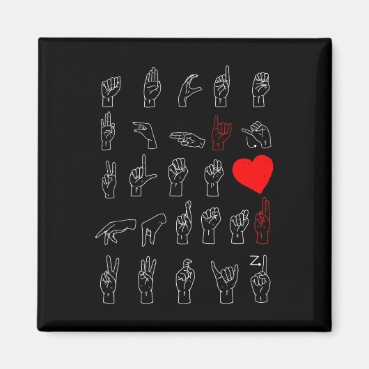 アルファベット先生アメリカの歌の言語Aslチャート マグネット (正面)