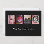 アルファベット写真のコラージュ，自宅の文字のワードアート 招待状 (正面)