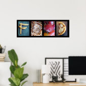 アルファベット写真コラージュ、フードレターWord Art ポスター (ホームオフィス)