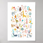 アルファベット動物ABCポスタープリント ポスター (正面)