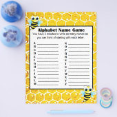 アルファベット名ゲームと赤ちゃんシャワービンゴゲーム チラシ (シングル)