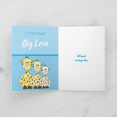 アルファベット名新生児かわいいジラフェズブルー カード (内部)