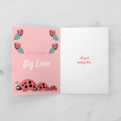アルファベット名新生児かわいいラディバーズピンク カード (内部)