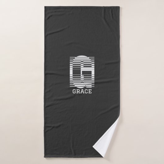 アルファベット名G -イニシャルG – 名パーソナライズされた前 バスタオル (バスタオル)