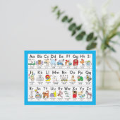 アルファベット図解入りの、写真付きのの動物 ポストカード (スタンド正面)