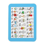 アルファベット図解入りの、写真付きのの動物 マグネット (縦)