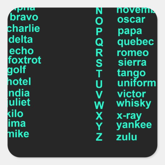 アルファベット国際的 スクエアシール (正面)