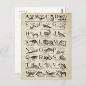 アルファベット子供部屋グラフヴィンテージ ポストカード (正面/裏面)