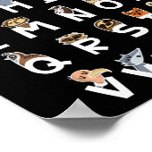 アルファベット学の子どもかわいい動物ABC ポスター (角)