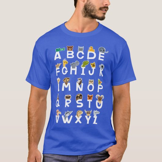 アルファベット学習動物ABCの家族 Tシャツ (正面)