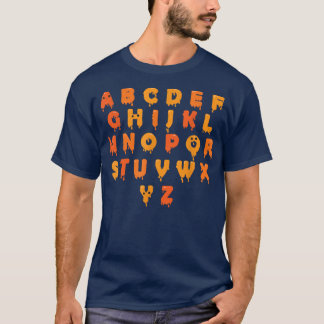 アルファベット怠惰ハロウィーンの衣装かわいい教え文字 Tシャツ