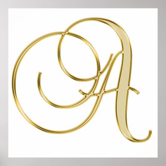 アルファベット文字のイニシャル背景 ポスター (正面)