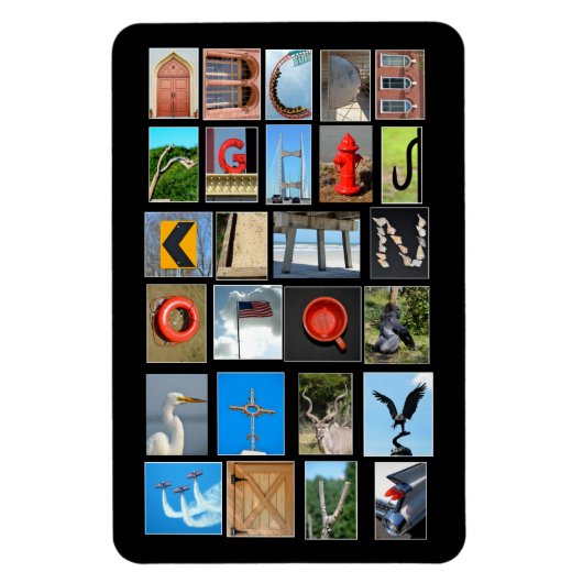 アルファベット文字の写真 マグネット (縦)