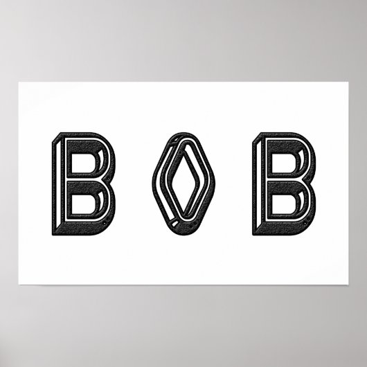 アルファベット文字の名前のアート ポスター (正面)