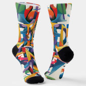 アルファベット文字の部分の垂直デザイン ソックス (傾斜あり)