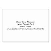 アルファベット文字チュートリアルカード，ビーチテーマ テーブルナンバー (裏面)